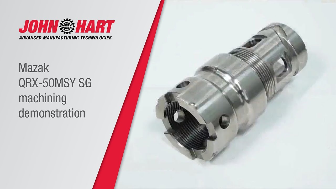 Machining a valve fitting on the new Mazak QRX-50MSY SG - YouTube
