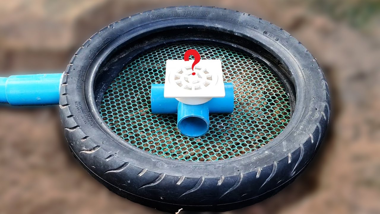 Why didn't I know This secret trick! DIY IDEA FREE Source Drain water from PVC Pipe/Motorcycle Tire