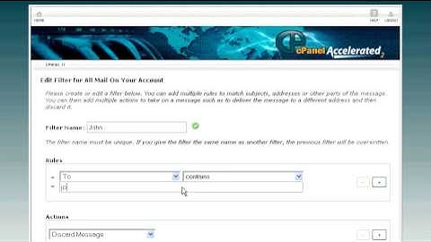 Hostsary.com Cpanel Video - How to setup email filters in cPanel
