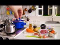 Miniature Cooking Beef Coffee Stew | Mini Real Food in Mini Kitchen Set | ASMR Cooking