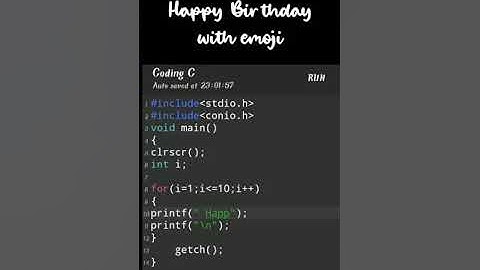 C program to print Happy birthday  emojis #coding #bcaprojects #ctutorials #beginner #programming