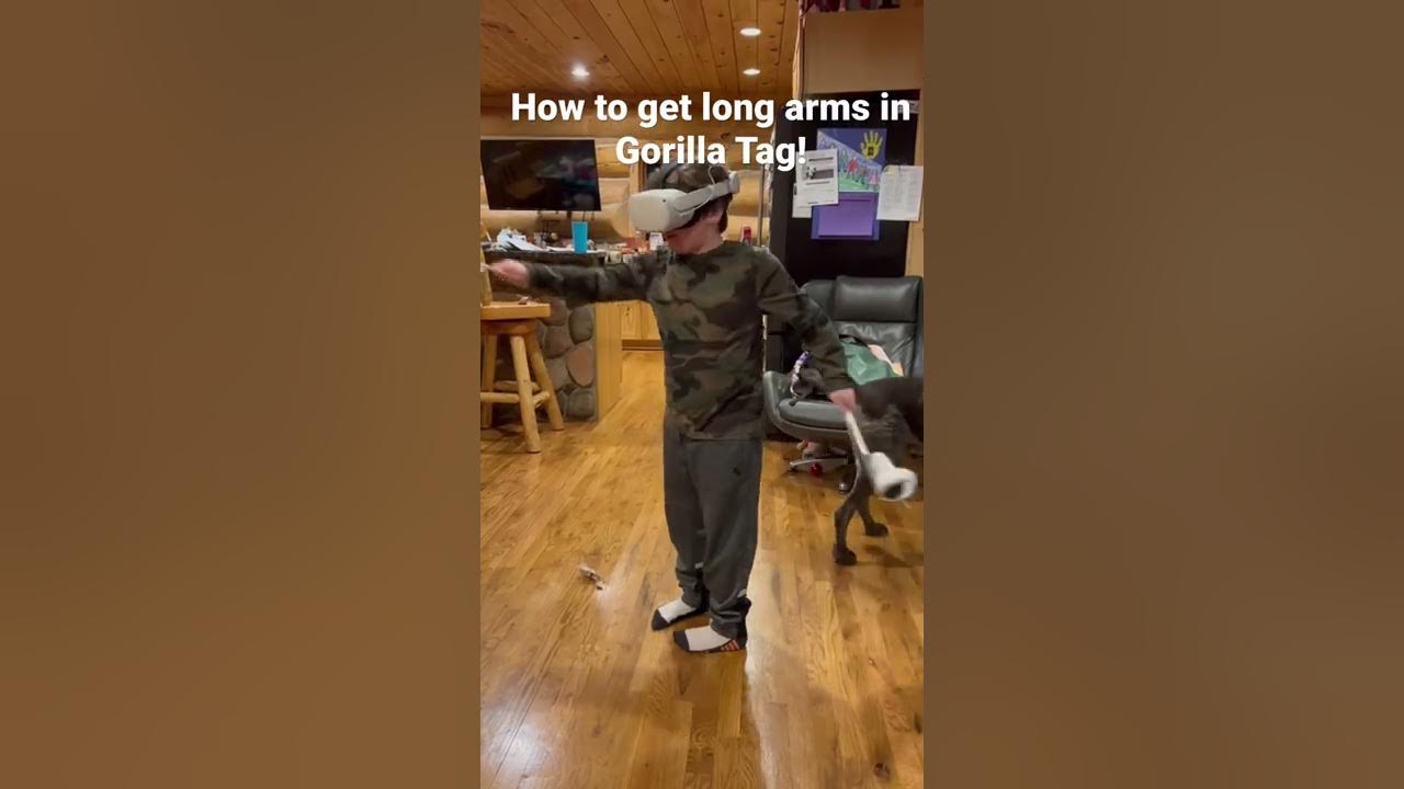 # #gorillatag  #pinkpalmpuff @pinkpalmpuff  How to get long arms in gorilla tag without mods!