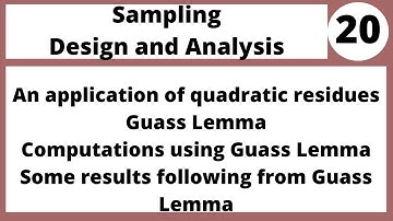 Computations using Guass Lemma|Analytic Number Theory in Hindi Urdu  MTH435 LECTURE 20
