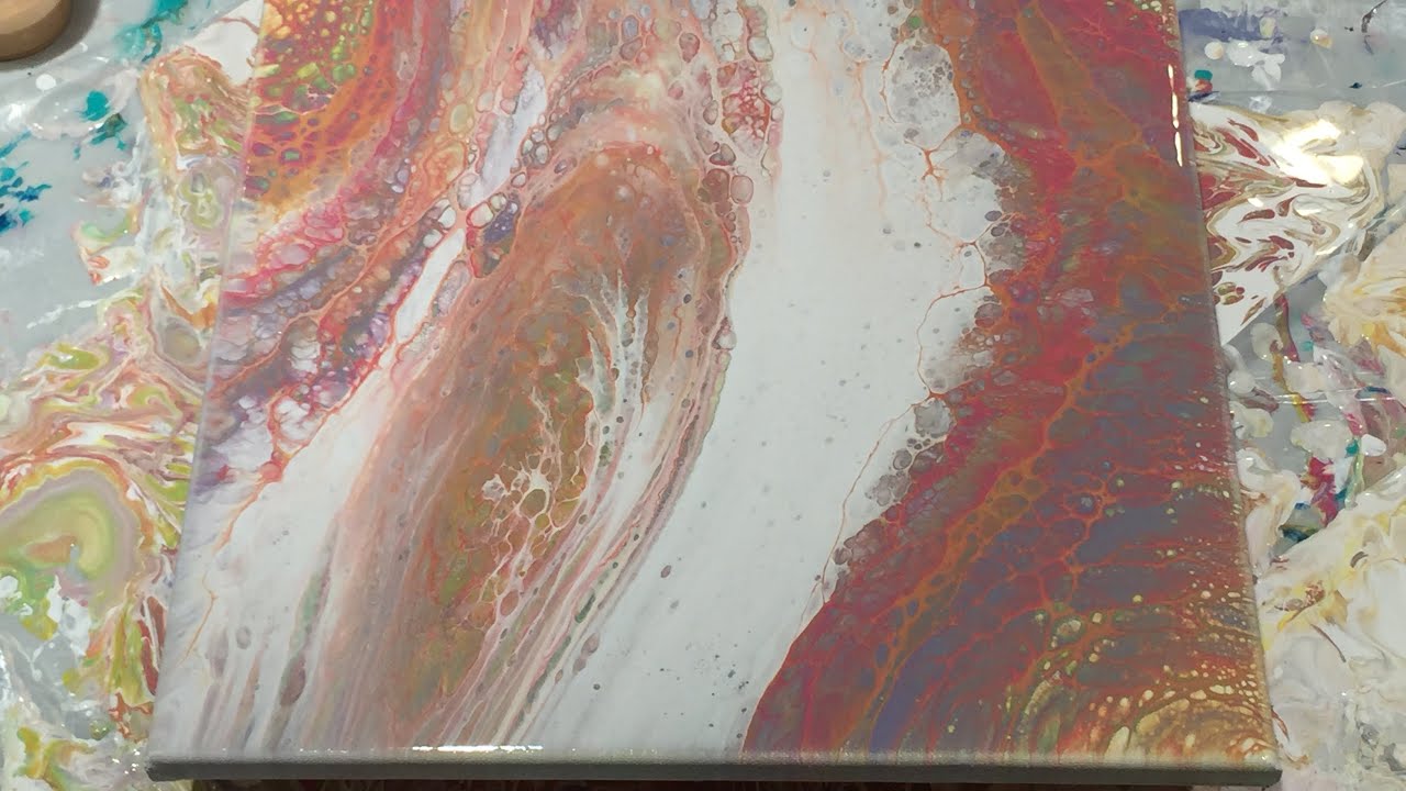 (63) Acrylic Straight Pour with Opal Inspired Palette No Silicone ...