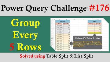 Power Query: Group Every 5 Rows and Summarize with Table.Split