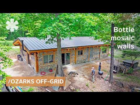 Steelworker quits at 50, builds $50K cordwood home lit by colorful bottles