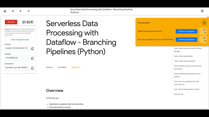 Serverless Data Processing with Dataflow - Branching Pipelines (Python)
