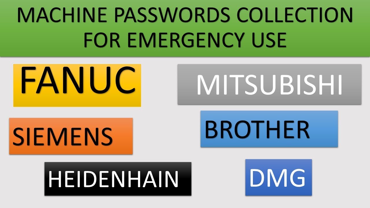 CNC Machine Passwords Collection FANUC DMG SIEMENS MITSUBISHI BROTHER