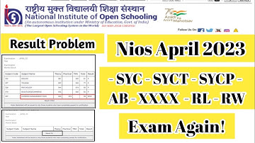 Nios April 2023 Result Problem SYC SYCT SYCP AB XXXX RL RW | Task Is Helping (NIOS) #nios #result