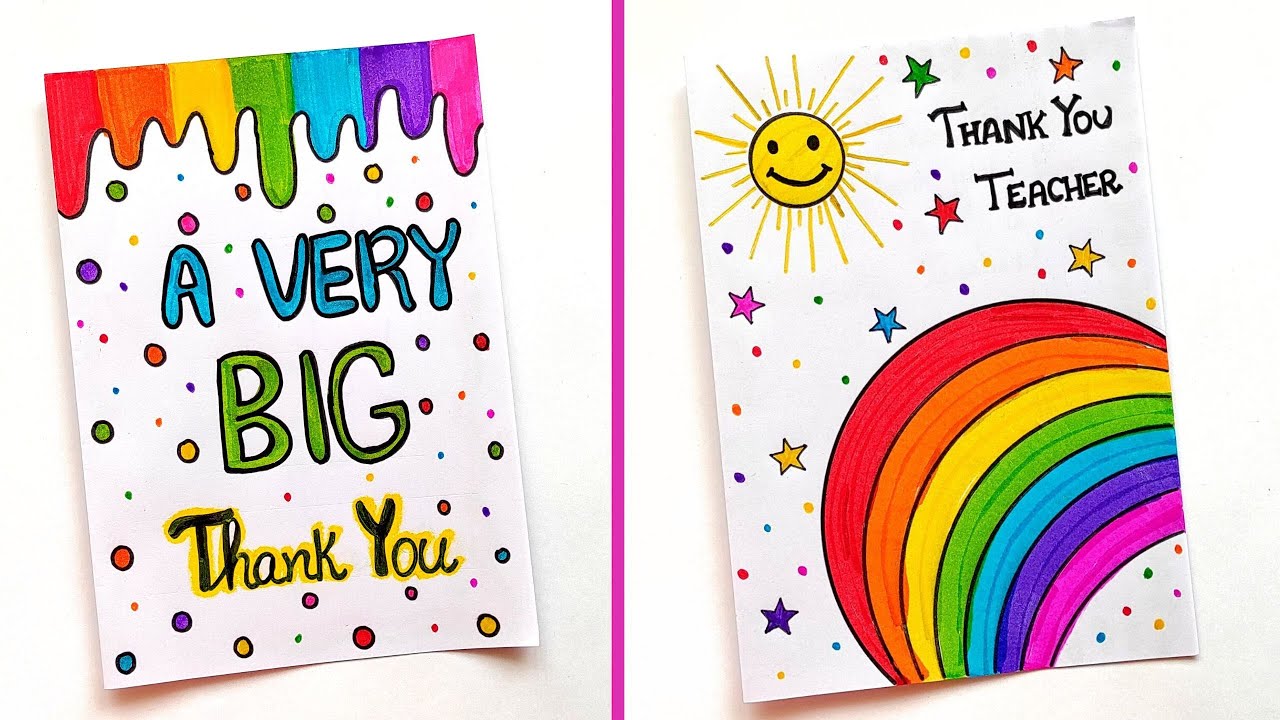 2 Easy Thank you Card for Teachers | Handmade Thank you Card | DIY ...