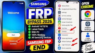 🚀 All Samsung FRP Bypass 2026 | Android 14/15/16 | Google Lock Skip | Latest PC Method 