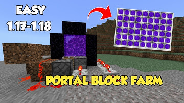 EASY!! NETHER PORTAL BLOCK FARM MINECRAFT BEDROCK 1.17-1.18 (MCPE,Windows,Xbox,Switch,PS)