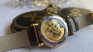 Affordable Automatic Watch From Amazon with Beautiful Gold Movement! BRIGADA Watch Review!