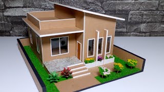 DIY - MINIATUR RUMAH SEDERHANA DARI KARDUS #55 DESAIN RUMAH  MINIMALIS