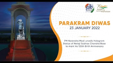 PM Narendra Modi unveils the hologram statue of Netaji Subhas Chandra Bose at India Gate