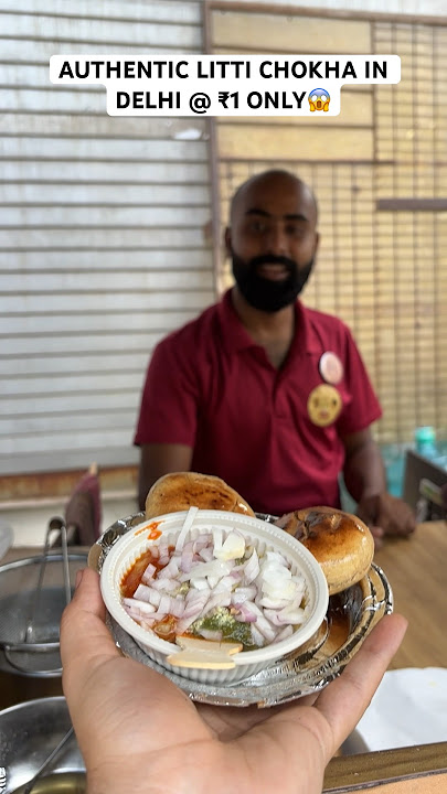 LITTI CHOKHA @1/- Only in Delhi😱 #littichokha #authenticfood #delhistreets #saket #littichoka #op
