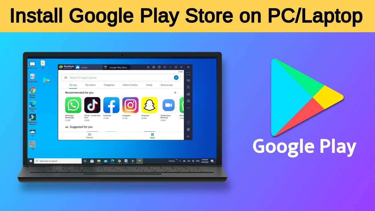 google play store for laptop windows 10