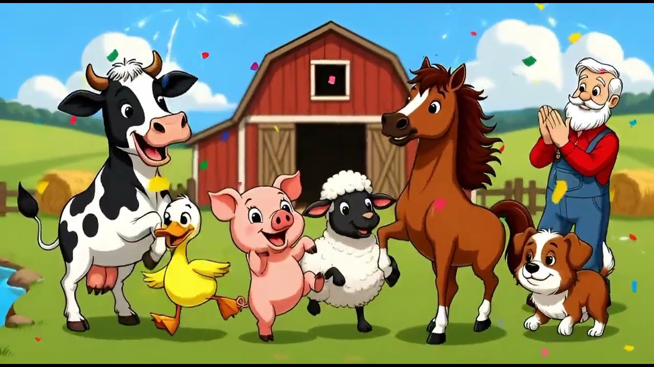Old MacDonald Had a Farm 🐄🎶 | Dancing Cows Song for Kids | Nursery Rhymes