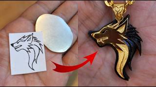 i make koa wood wolf pendant - custom jewellery