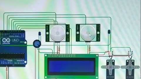 In and out automatic door opening sensor in tinkercad