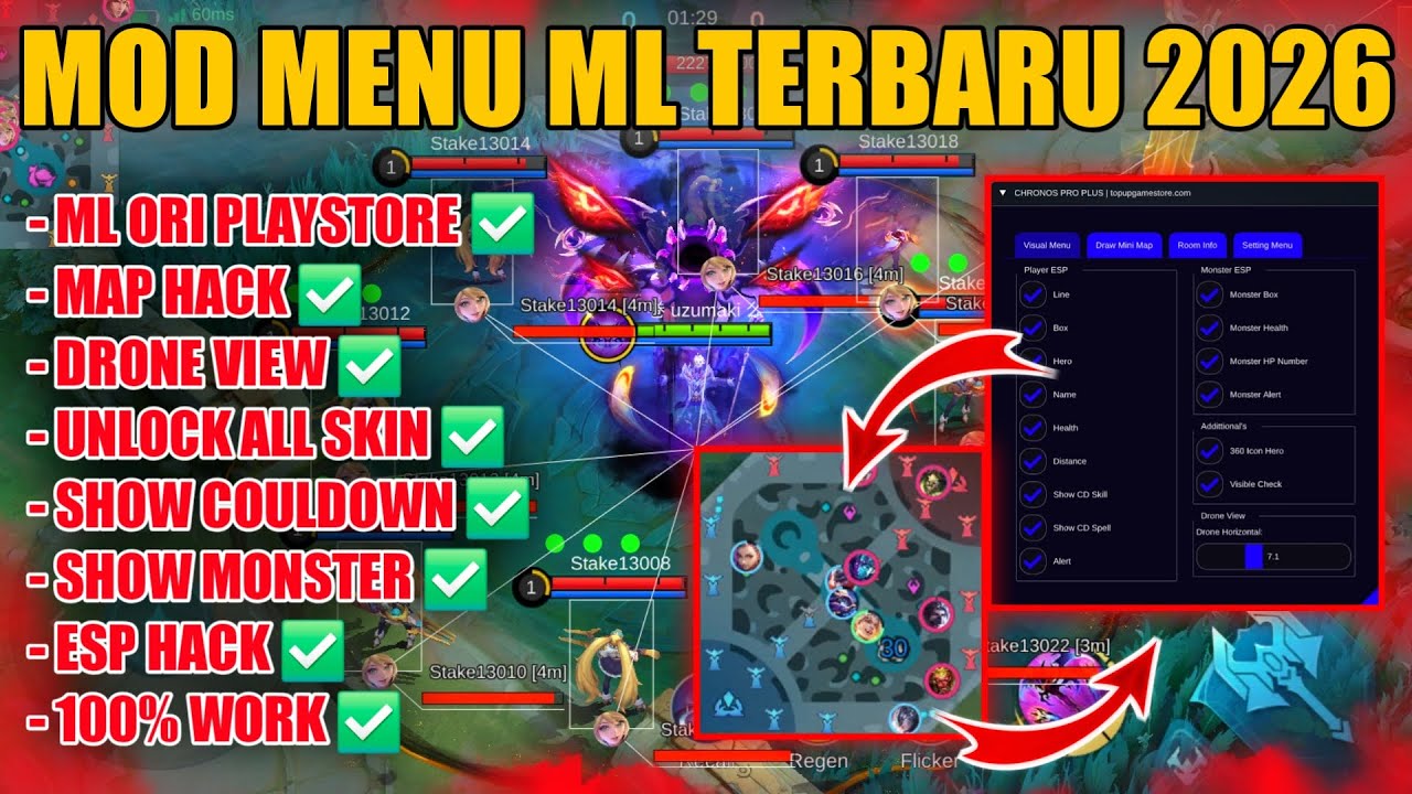 CHEAT ML TERBARU 2026 ANTI BANNED – MOD MENU MAP HACK MOBILE LEGENDS UNLOCK ALL SKIN GRATIS
