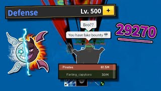 Making a 30m cry with 500 Defense! | Blox Fruits Bounty Hunting
