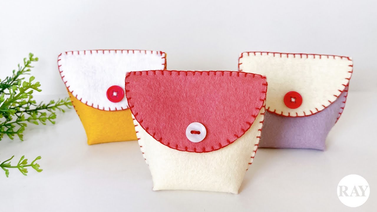 How To Make Cute Felt Pouches Diy Pouch Sewing Tutorial Youtube