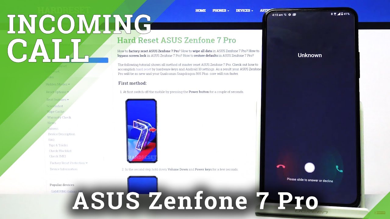Asus ZenFone 7 Pro - Incoming Call Screen Panel Review - YouTube