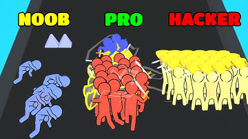 Colors Runners! Gameplay - NOOB vs PRO vs HACKER (iOS/Android)