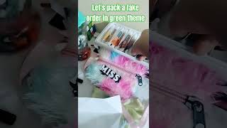 packing a fake order in green theme # Dance with Bhavya shree