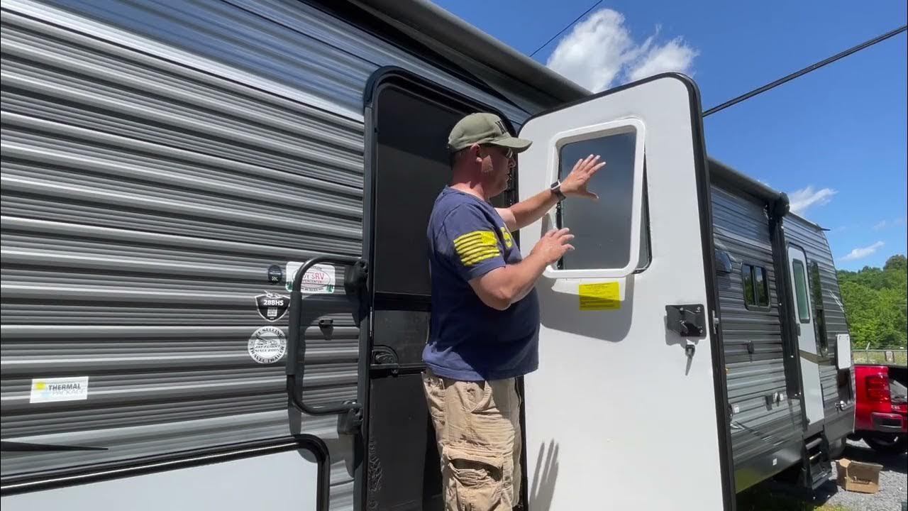 DIY Installing Thin Shade Tinted Camper Door Window in My Jayco YouTube