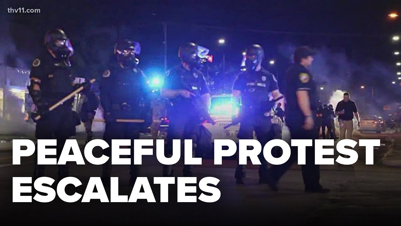 Peaceful protesting in Conway escalates to tear gas Sunday night Peaceful protesting in Conway escalates to tear gas Sunday night