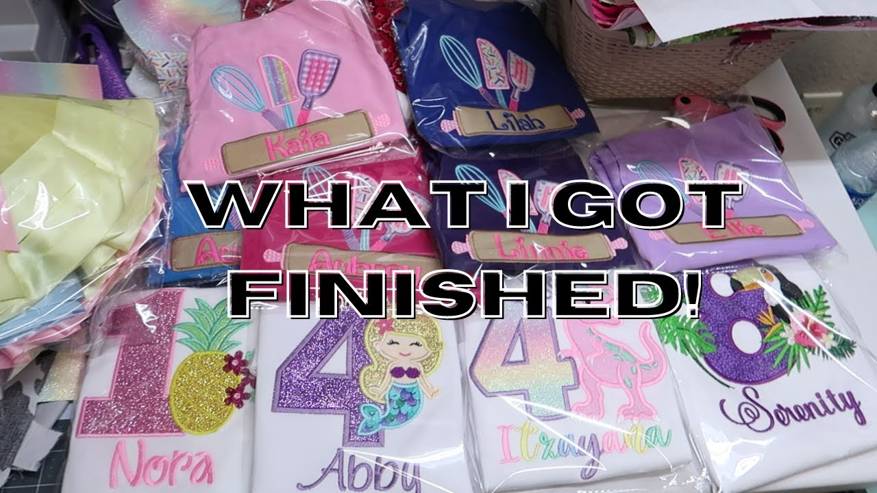 What I got finished Etsy Embroidery business YouTube