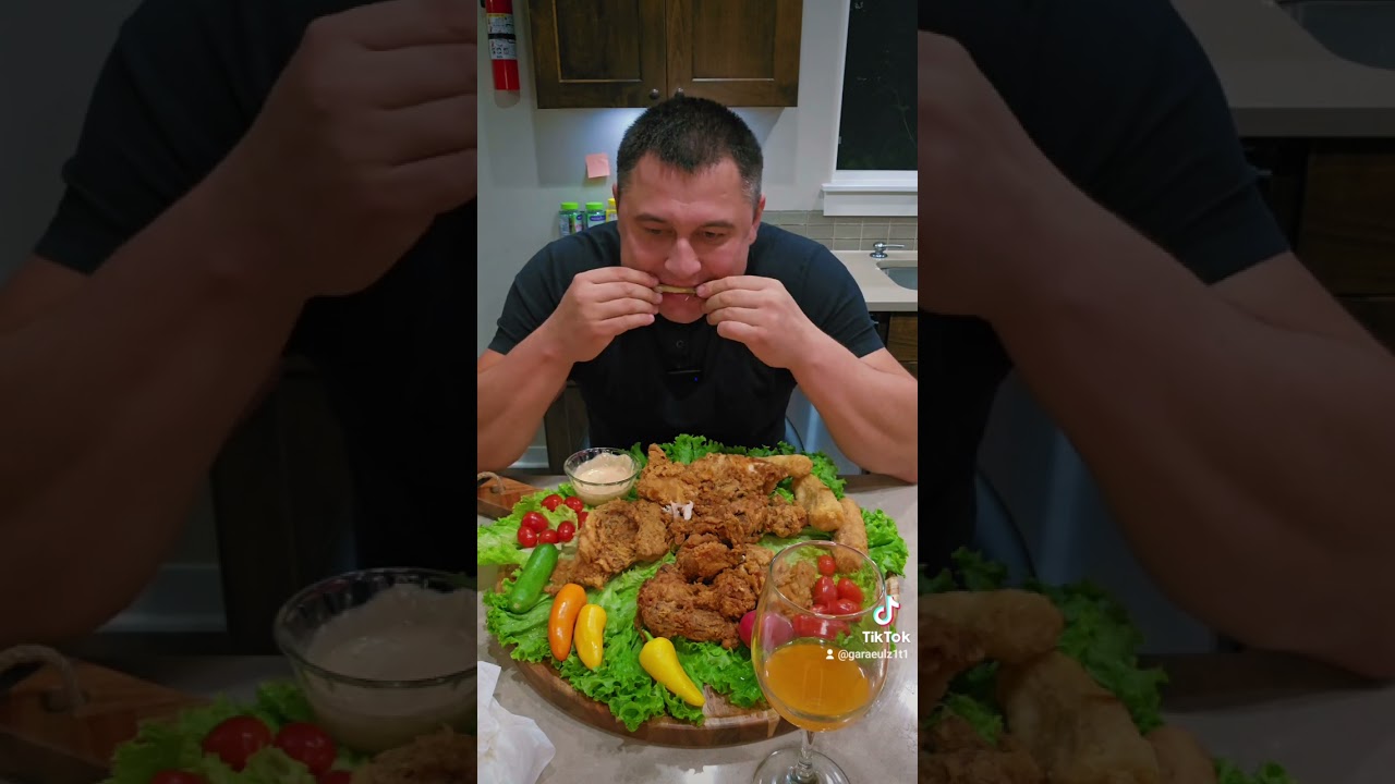 курица KFC 🍗  овощи вкусно 😋 мукбанг  рек топ привет....