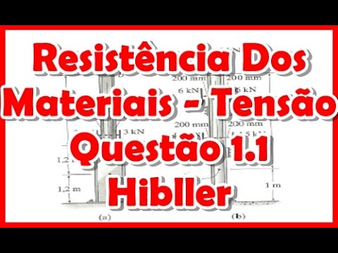 [Resistência dos Materiais]Questão 1.1 Hibller - Força Normal - Tensão