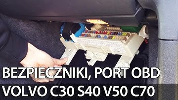Gdzie są bezpieczniki, przekaźniki i port OBD w Volvo C30 S40 V50 C70 (skrzynka z bezpiecznikami)