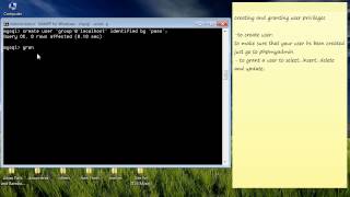 Creating and granting user privileges