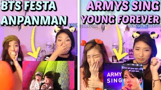 [BTS FESTA 2019] Anpanman Stage Self Cam   ARMYs sing Young Forever (Wembley) SISTERS REACTION