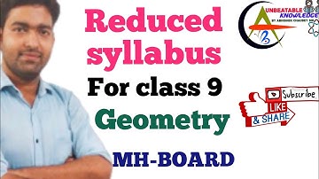 Reduced syllabus of Mathematics-2 for class 9  2020-21 MH-BOARD