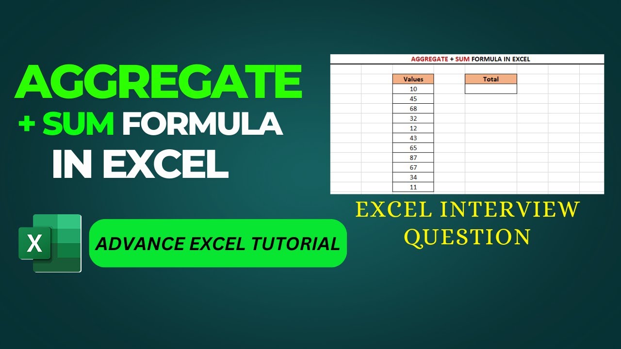 AGGREGATE + SUM Function in Excel | ADVANCED EXCEL |