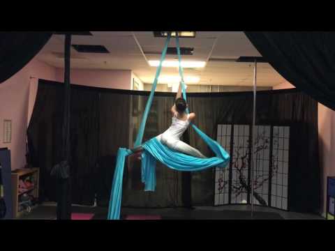 11 year old performance in aerial silks and pole fitness