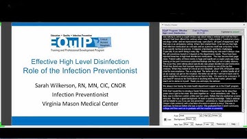 High Level Disinfection (Part 2) - Role of the Infection Preventionist