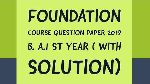 Bhartiya Sanskriti Evam Rashtra Gaurav Paper 2019 ( Foundation Course) || B .A . 1st Year