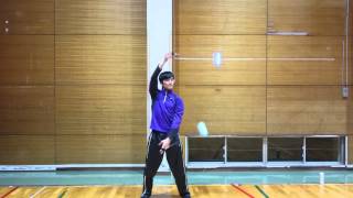 スプリットバタフライアンチスピンフラワーの練習 両手で1ポジションずつ