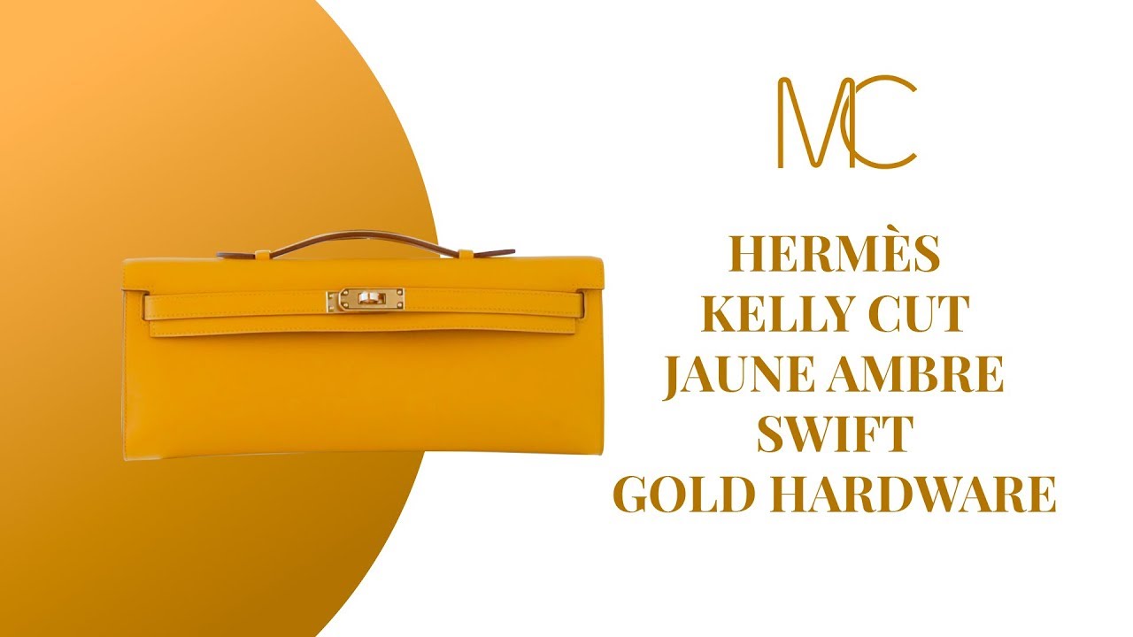 Hermes Kelly Cut Pochette Swift Yellow