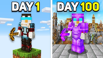 I Survived 100 Days on ONE BLOCK SKYBLOCK!