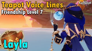 [JPN DUB] Genshin Impact Layla Serenitea Pot Dialogue voice lines Friendship Level 7