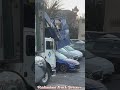 Trash truck driver almost hit car that park illegal  🤣 #dashcam #trashtruck