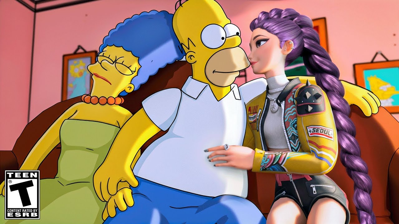 Marge Catches Homer CHEATING with Rumi Kpop Demon Hunters.. Fortnite Simpsons