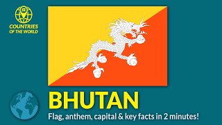 Flag of Bhutan with national anthem, capital city, area, currency info screenshot 4